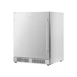 Akicon - Luchar 24” Mini Beverage Refrigerator with Glass Door Holds 164 Cans Built-in for Home - Stainless Steel