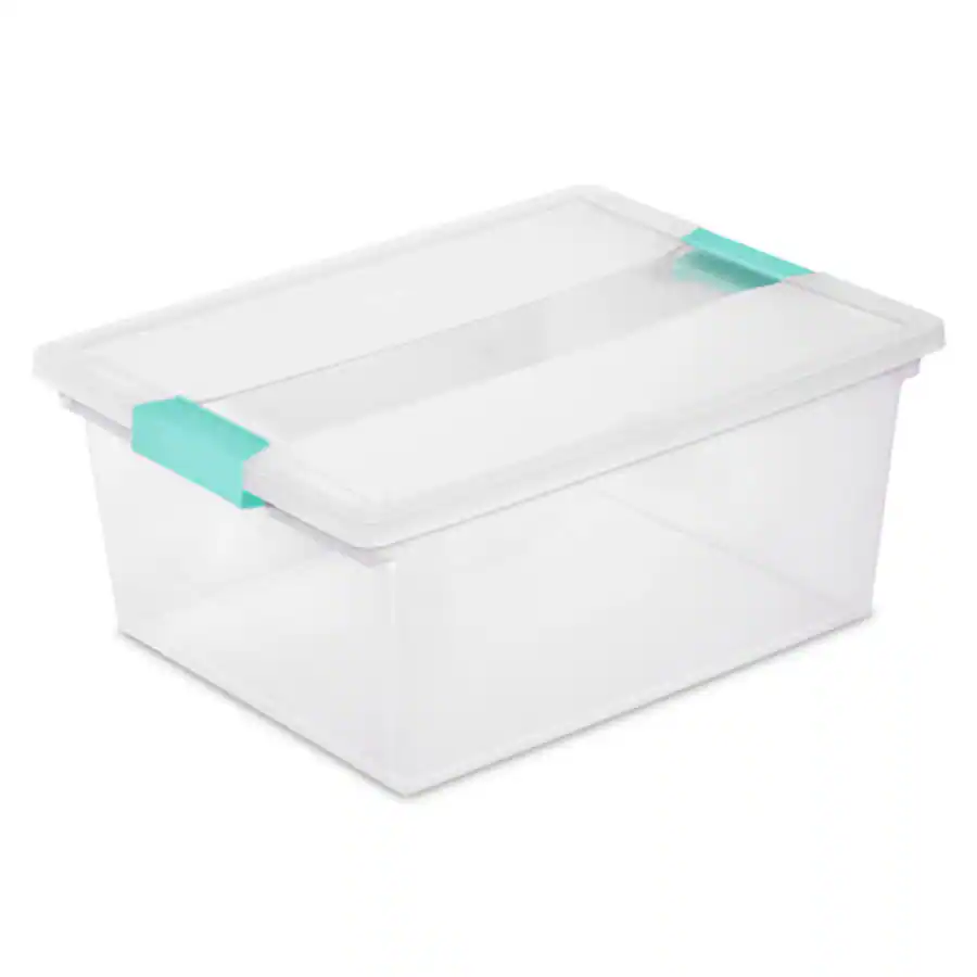 Sterilite Deep Plastic Stackable Storage Bin w/ Latch Lid, 12 Pack ...