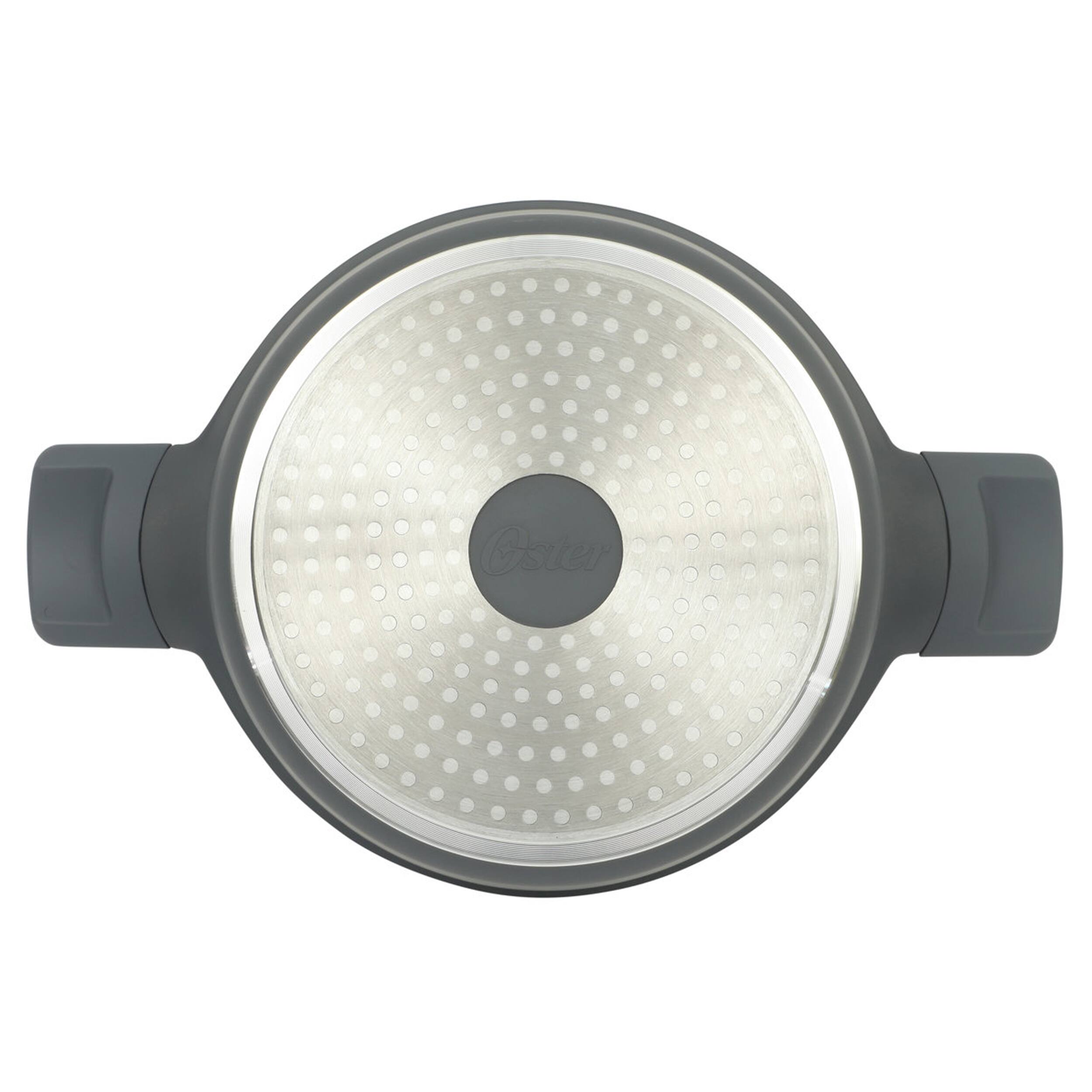 Alt View 3. Oster - Oster Rooney 12 Piece Cast Aluminum Ceramic Nonstick Cookware Set in Grey - Gray.