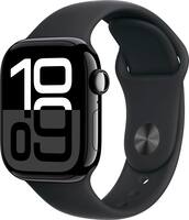 Apple Watch Series 10 GPS Cellular 42mm Aluminum Case with Black Sport Band S M Jet Black MWX63LW A Best Buy