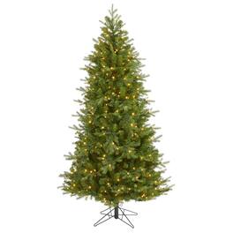 BreeBe - 7' Vienna Fir Xmas Tree w/450 Clear Lights and 1153 Tips - Green