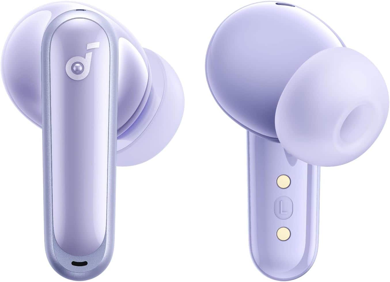 Left. Soundcore - Soundcore - by Anker P40i Noise Canceling True Wireless Earbud Headphones - Purple - Purple.