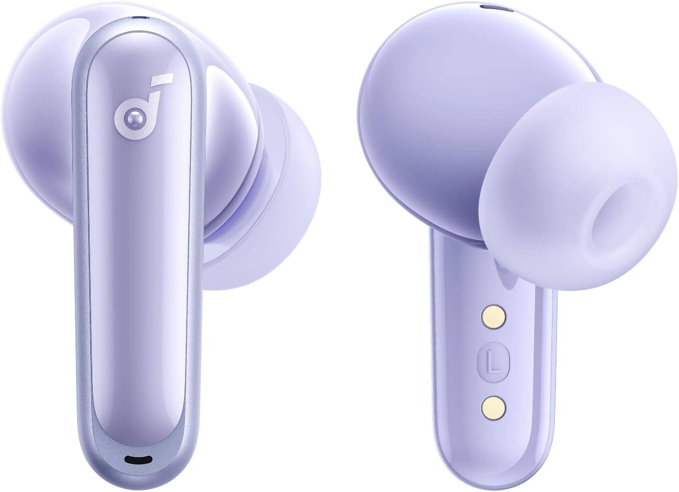Left. Soundcore - Soundcore - by Anker P40i Noise Canceling True Wireless Earbud Headphones - Purple - Purple.