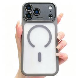 Dteck - for Apple iPhone 17 Pro Max Matte Magnetic Case,Shockproof PC TPU Wireless Charging Cover with Removable Lens Cover - Gray