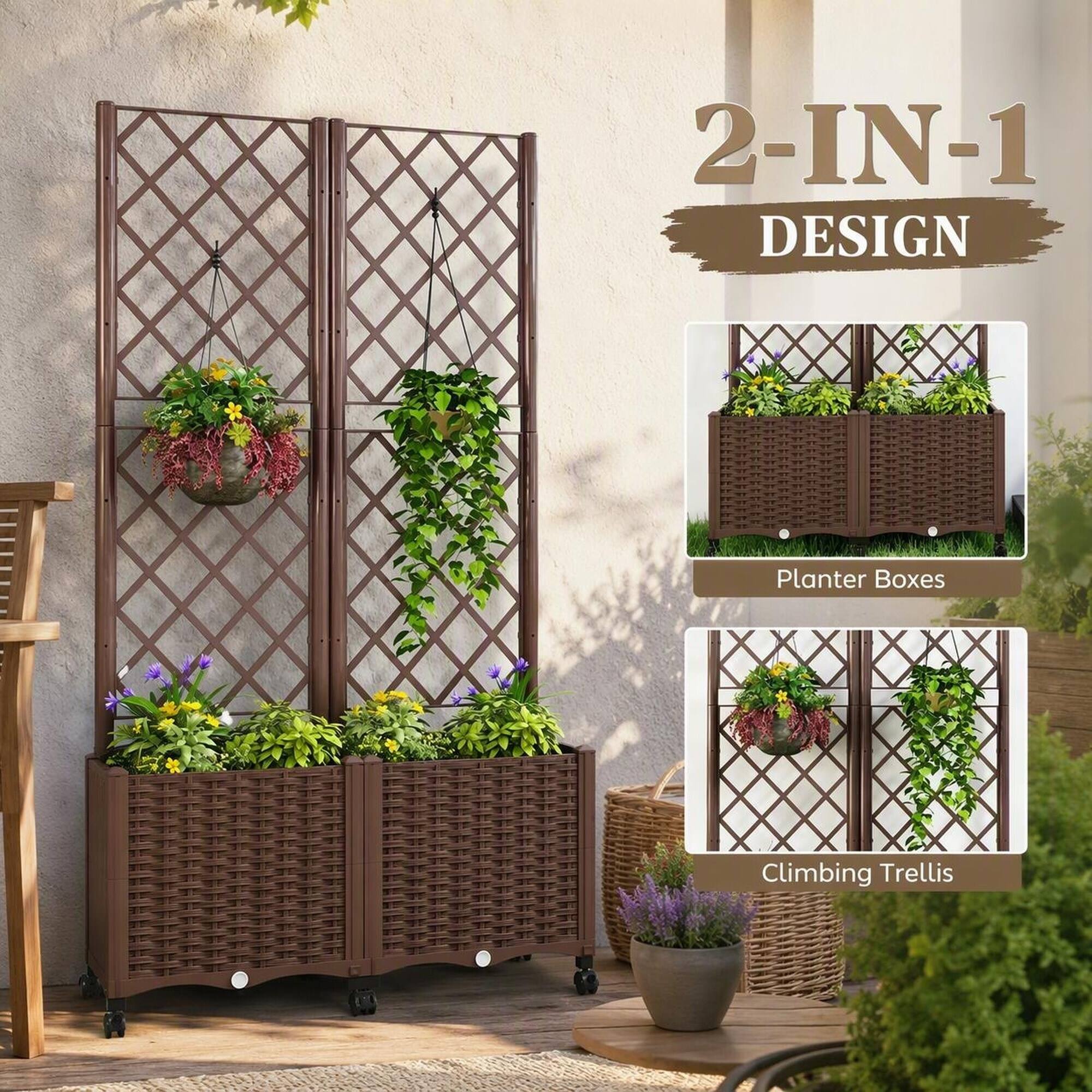 2-IN-1 DESIGN

Planter Boxes

Climbing Trellis