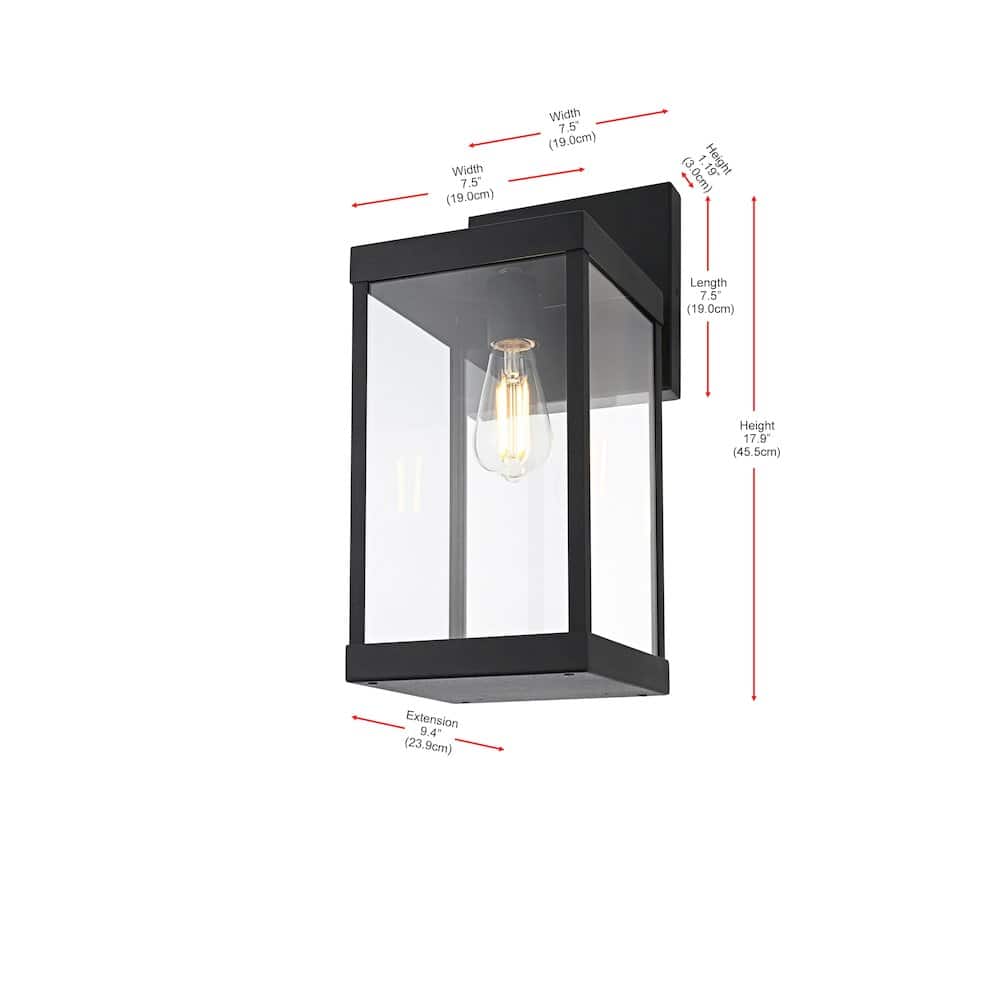 Elegant Lighting - Peter 7 Inch Outdoor Wall Sconce In - Black price history on PriceWatchPro