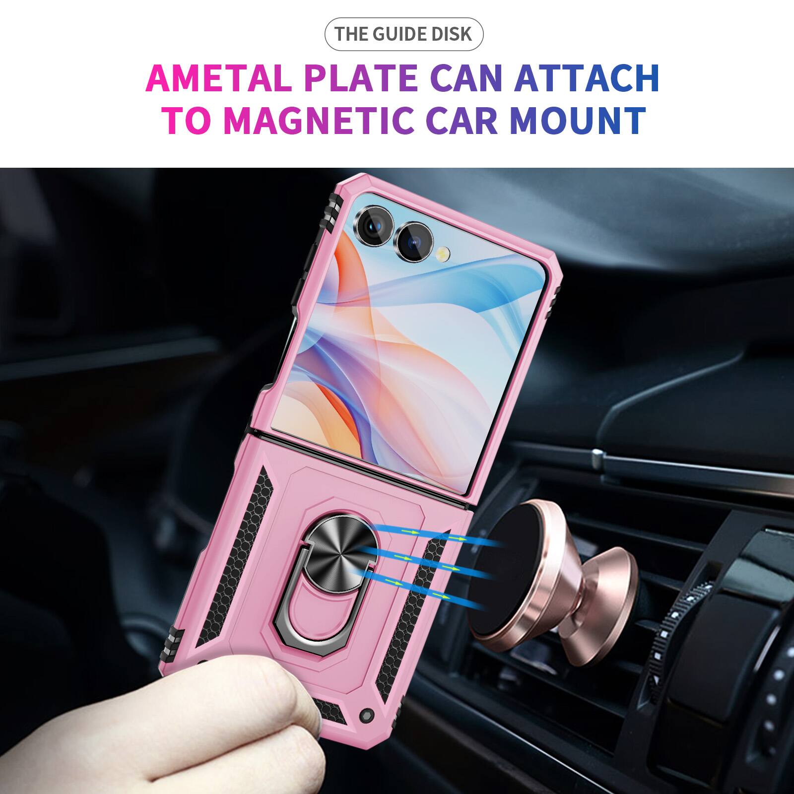 THE GUIDE DISK  
AMETAL PLATE CAN ATTACH TO MAGNETIC CAR MOUNT