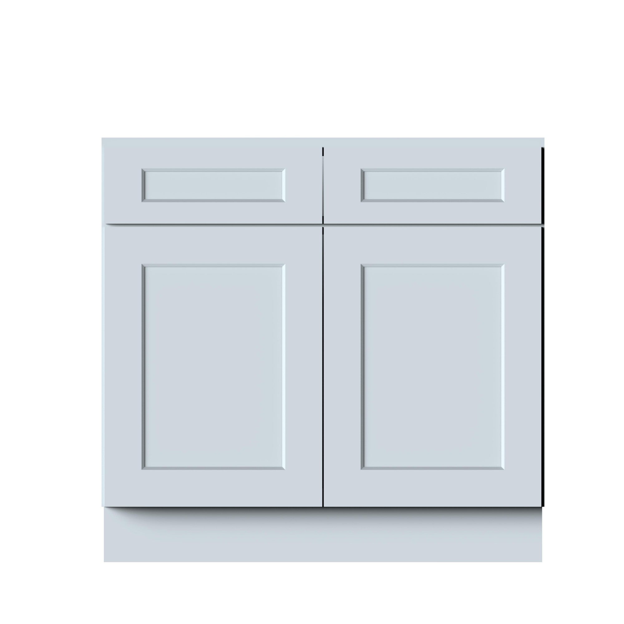 Front. Boyel Living - 36in.W x24in.D x34.5in.H DOVE GREY SINK BASE Fully assembled Cabinet With Two HDF Doors - Gray.