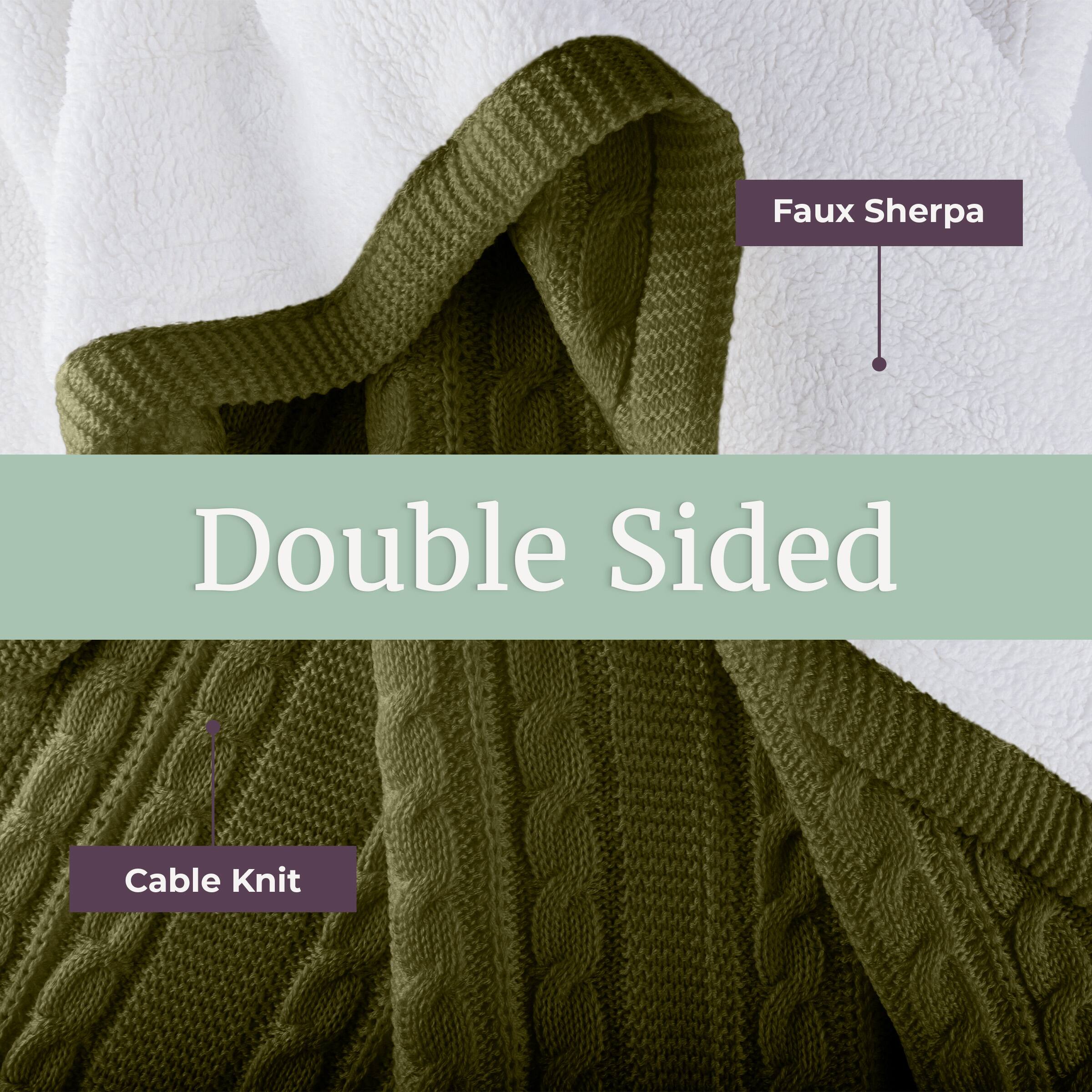 Faux Sherpa Double Sided Cable Knit