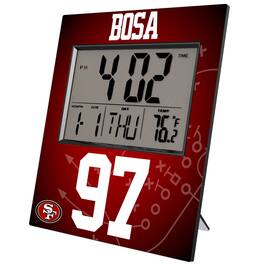 Keyscaper - Nick Bosa San Francisco 49ers Digital Desk & Wall Clock - Multicolor
