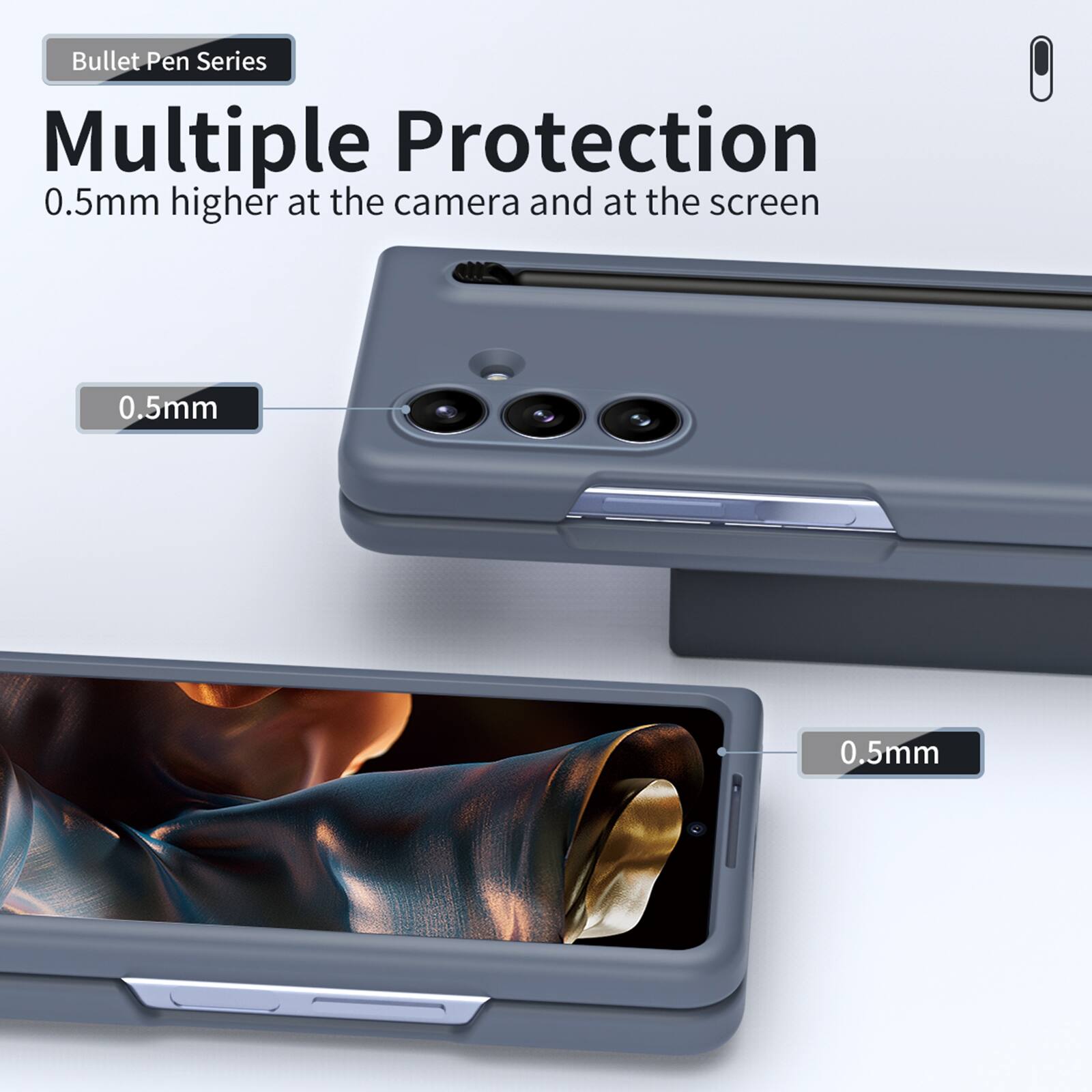 Bullet Pen Series  
Multiple Protection  
0.5mm higher at the camera and at the screen