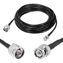 Unique Bargains - RG58 N-to-BNC, 50 Ohm LL BNC M/N M Coax Jumper for Spectrum Analyzer, Antenna, Ham Radio, Oscilloscope & RF - Black