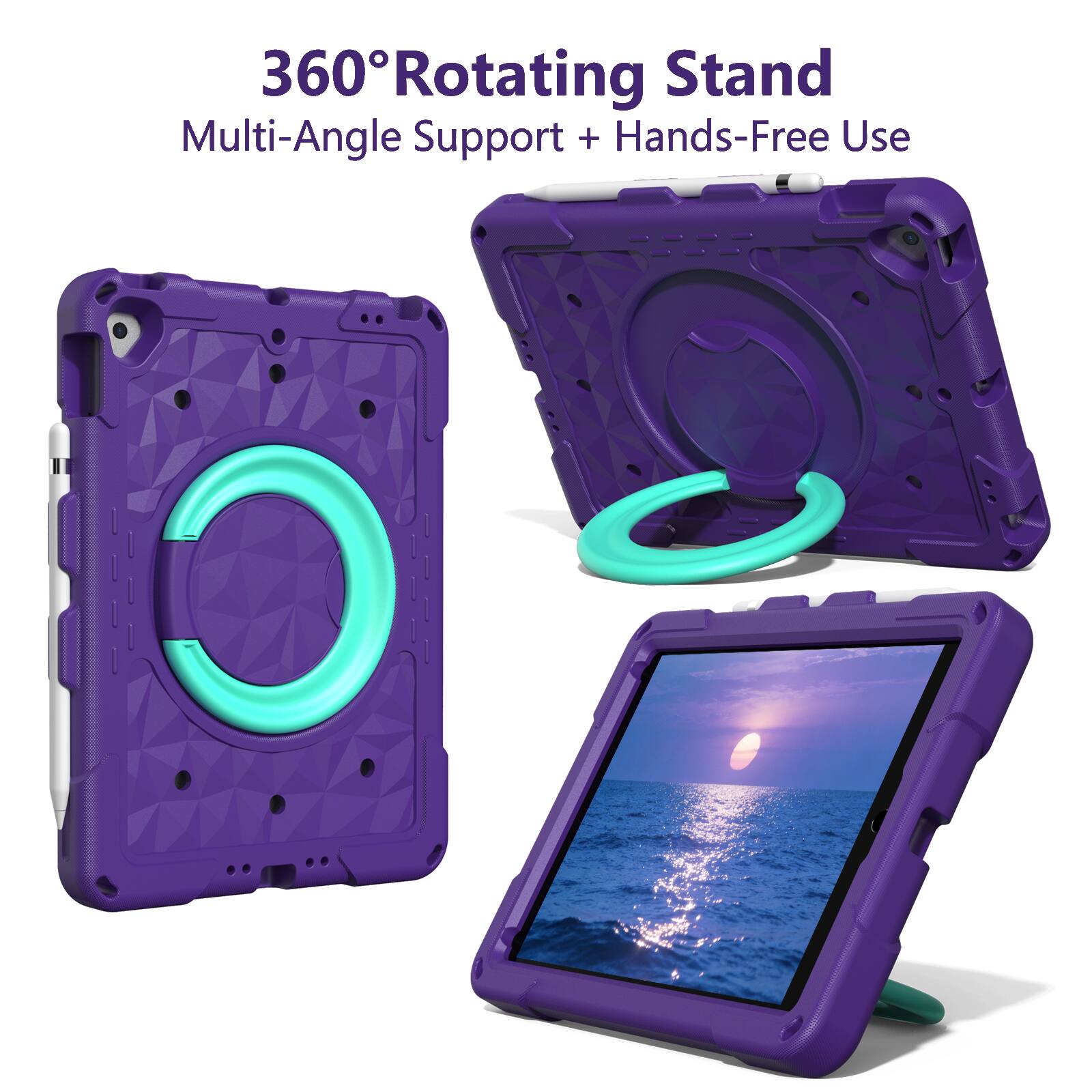 360° Rotating Stand  
Multi-Angle Support + Hands-Free Use