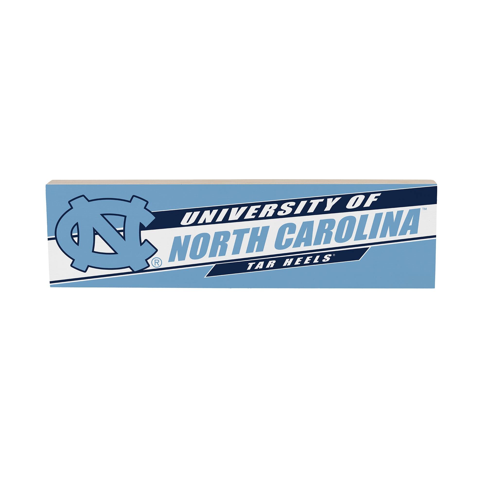 North Carolina Tar Heels 5" x 18" Shadow Logo Wood Mantle Sign