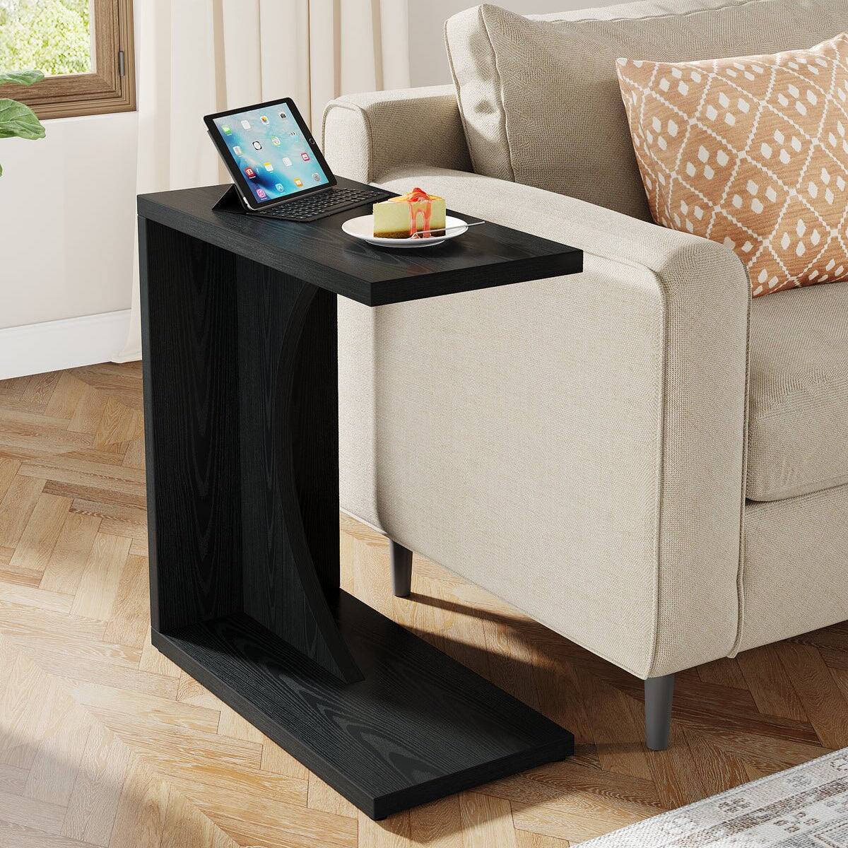 Tribesigns End Table with Engineered Wood Construction, Adjustable Feet ...