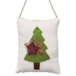 BreeBe - *Christmas Tree Pillow Ornament - White, Green