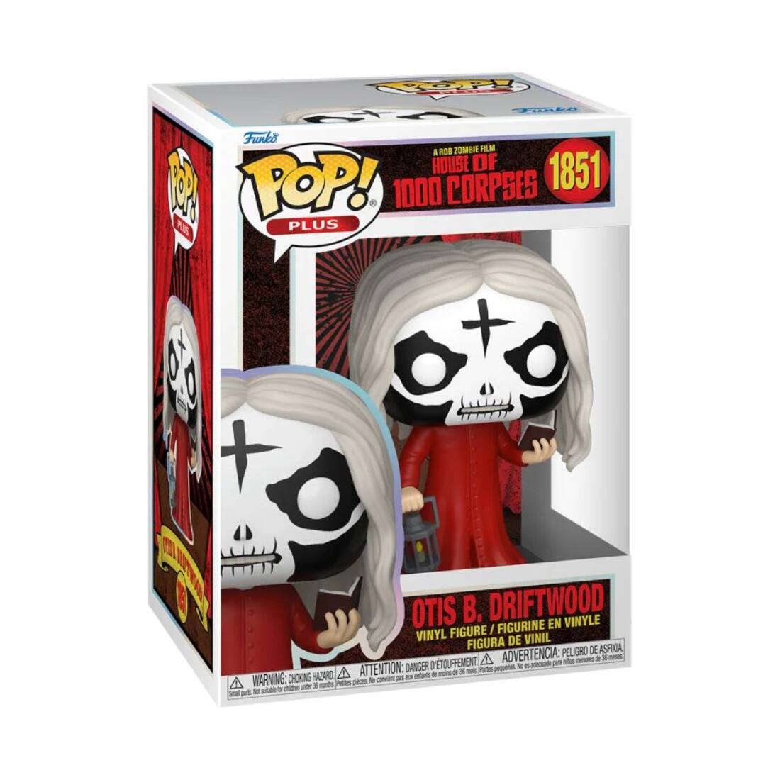 Funko POP! PLUS

A ROB ZOMBIE FILM  
HOUSE OF 1000 CORPSES  
1851

OTIS B. DRIFTWOOD  
VINYL FIGURE / FIGURINE EN VINYLE / FIGURA DE VINIL / FIGURA DE VINIL

WARNING: CHOKING HAZARD - Small parts. Not for children under 3 years.  
ADVERTENCIA: PELIGRO DE ASFIXIA - Piezas pequeñas. No es adecuado para niños menores de 3 años.  
ATTENTION: RISQUE DE SOUFFLETMENT - Petites pièces. Ne convient pas aux enfants de moins de 3 ans.
