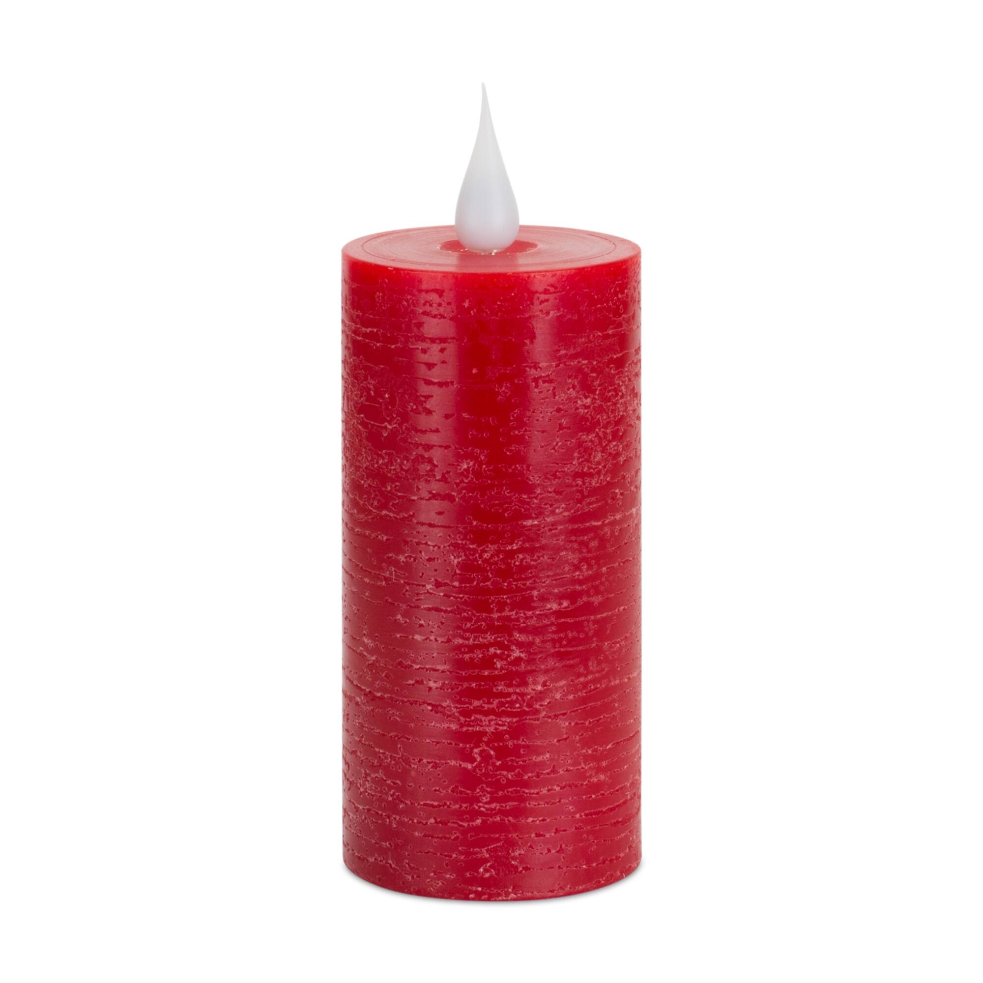 Front. BreeBe - Red LED Designer Wax Candle with Moving Flame - Red.