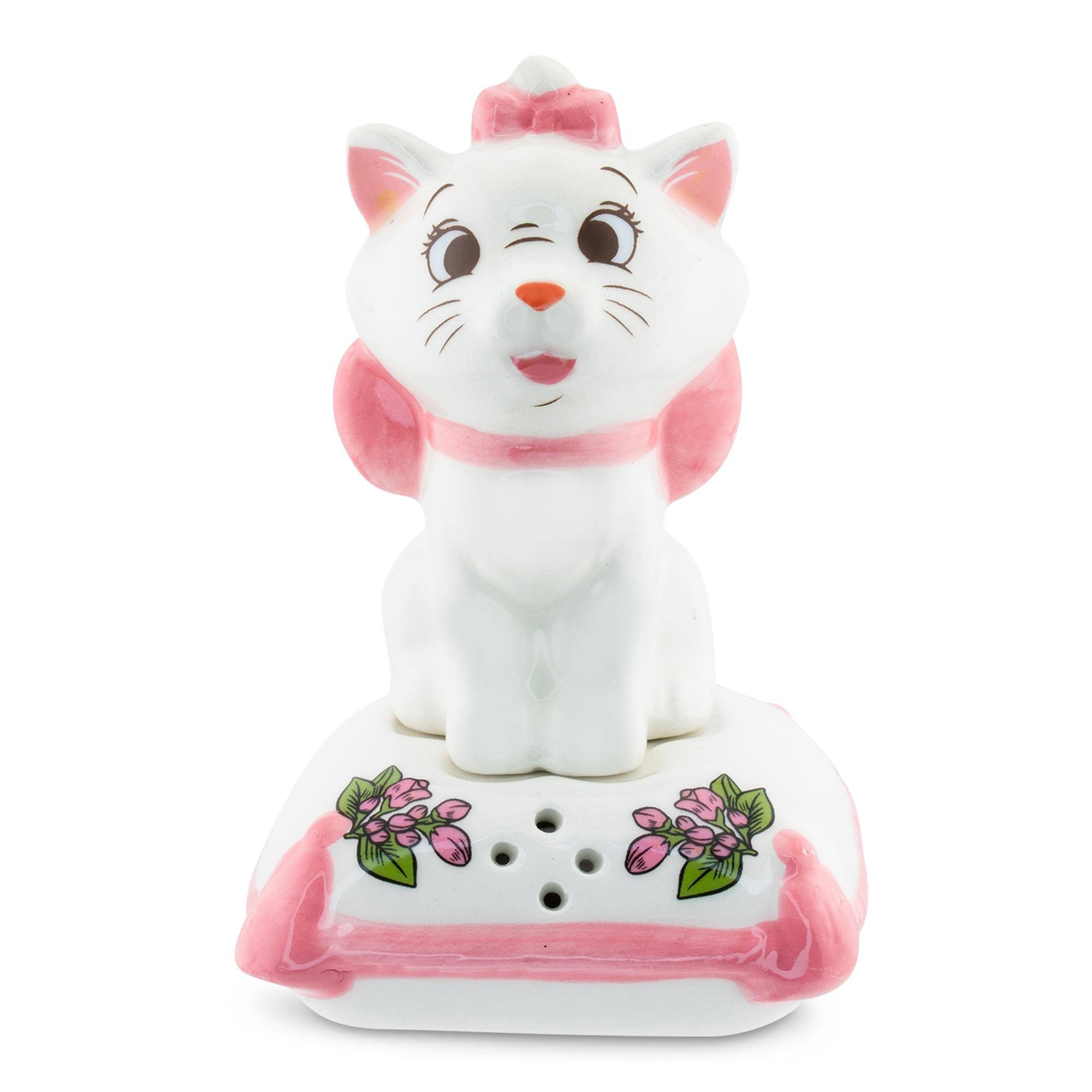 Front. Silver Buffalo - Disney The Aristocats Marie With Pillow Ceramic Salt and Pepper Shaker Set - Pink.