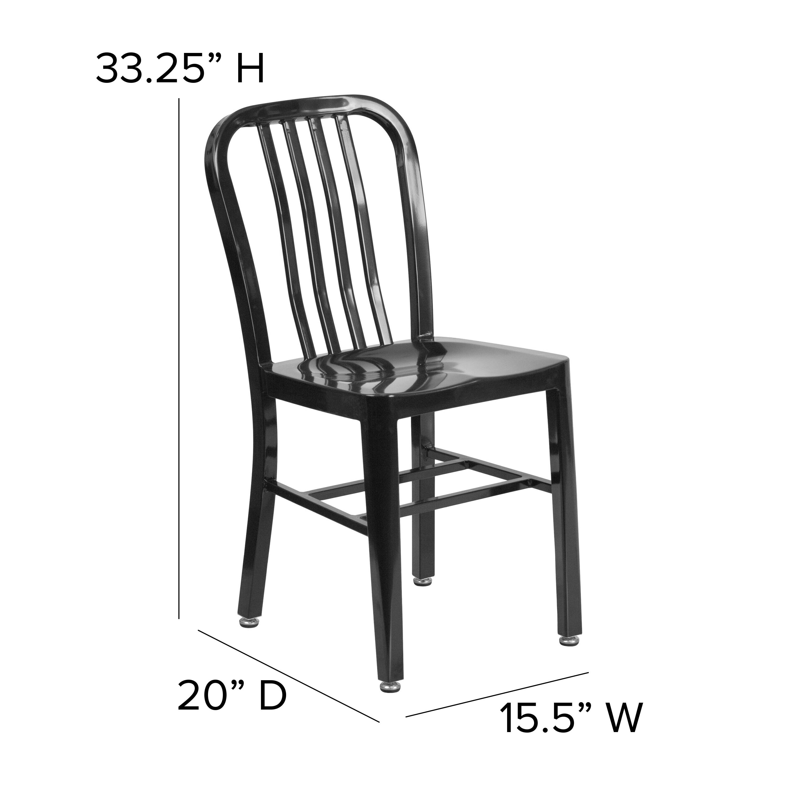 Alt View 13. Alamont Home - Gael Black Metal Indoor-Outdoor Chair - Kitchen Chair - Restaurant Seating - Black.