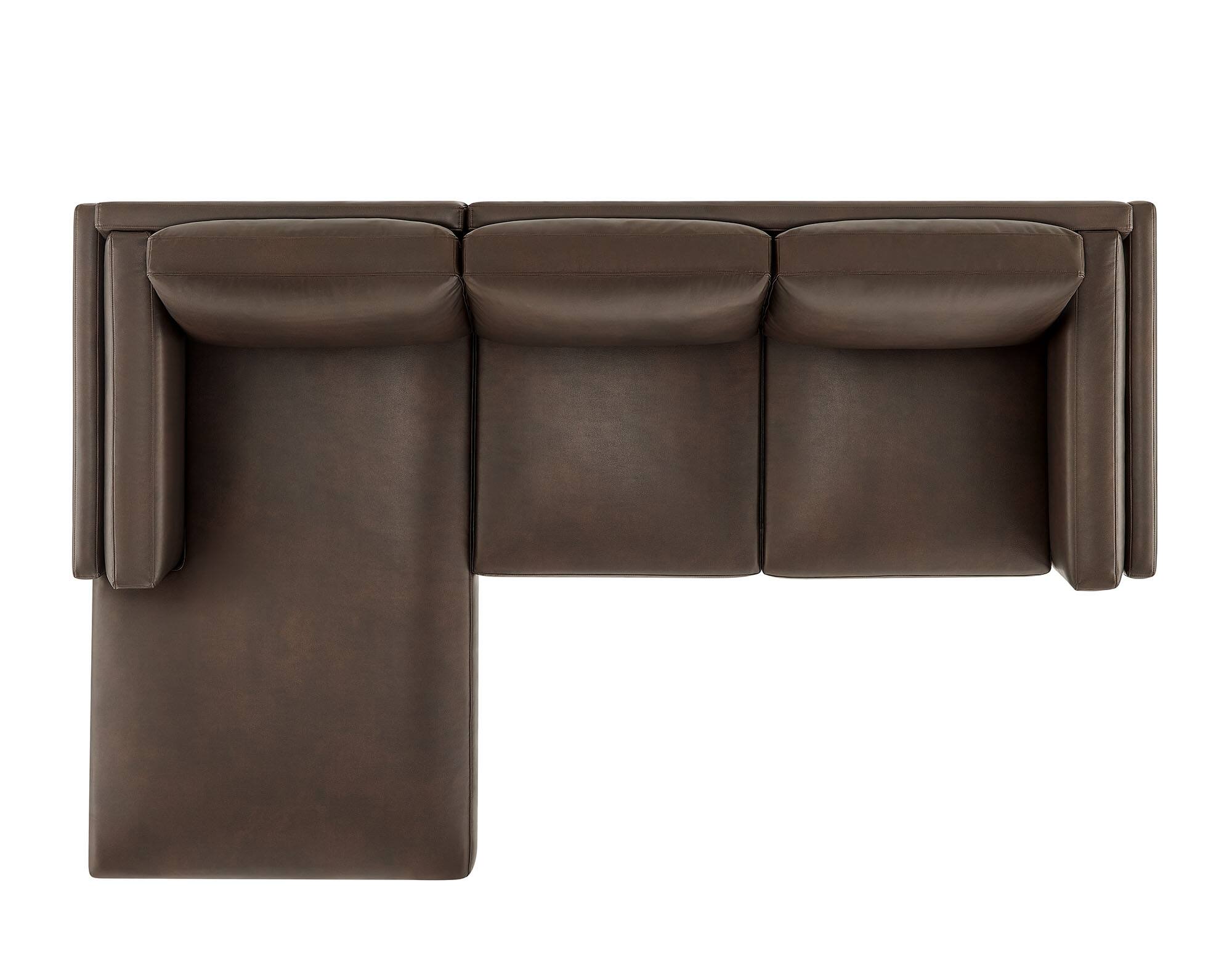 Back. Modway - Roscoe Left-Facing Vegan Leather Sectional Sofa with Chaise by Modway - Espresso.