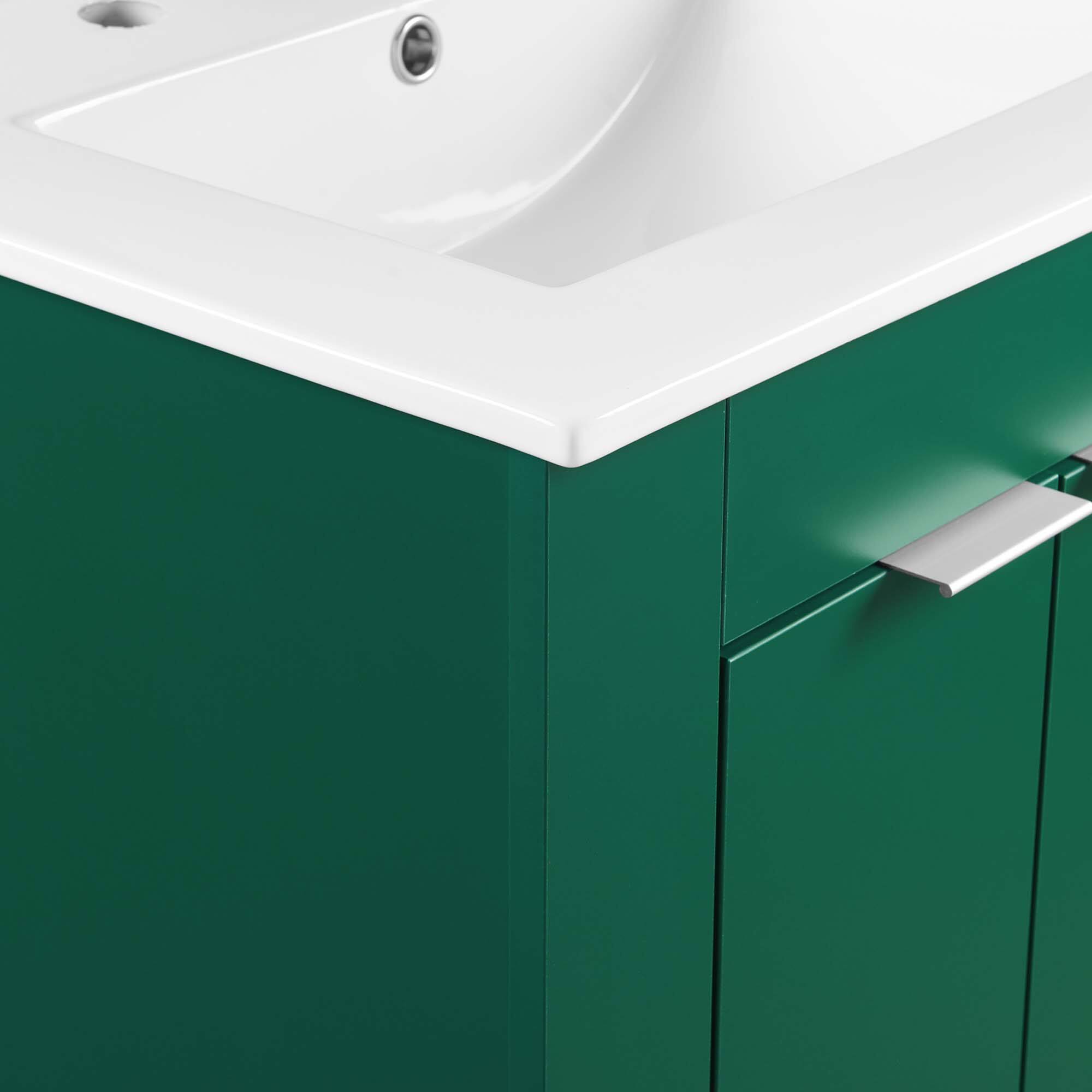 Alt View 7. Modway - Maybelle Bathroom Vanity Basin Included - Green White.