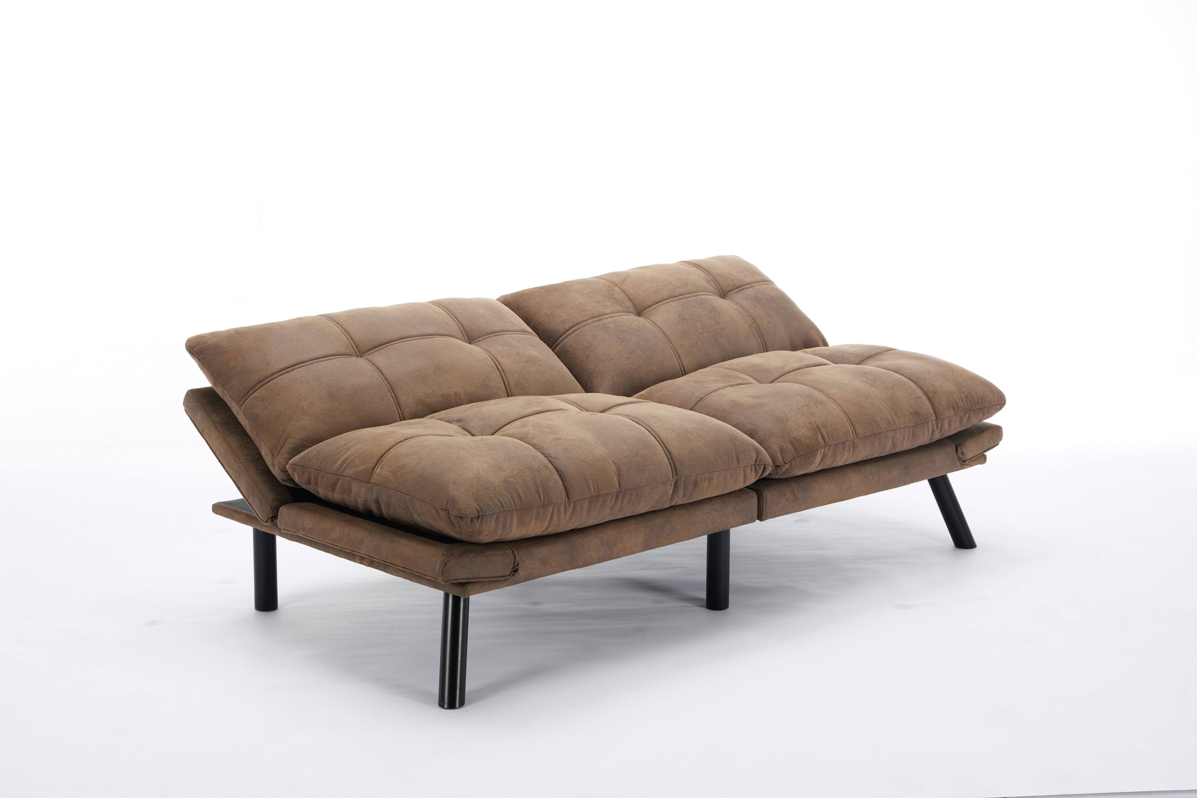 Alt View 9. Tiramisubest - Convertible Foldable Modern Sofa Bed,Futon Lazy Sofa Bed,Comfy Small Couch for Living Room and Bedroom,Brown - Brown.