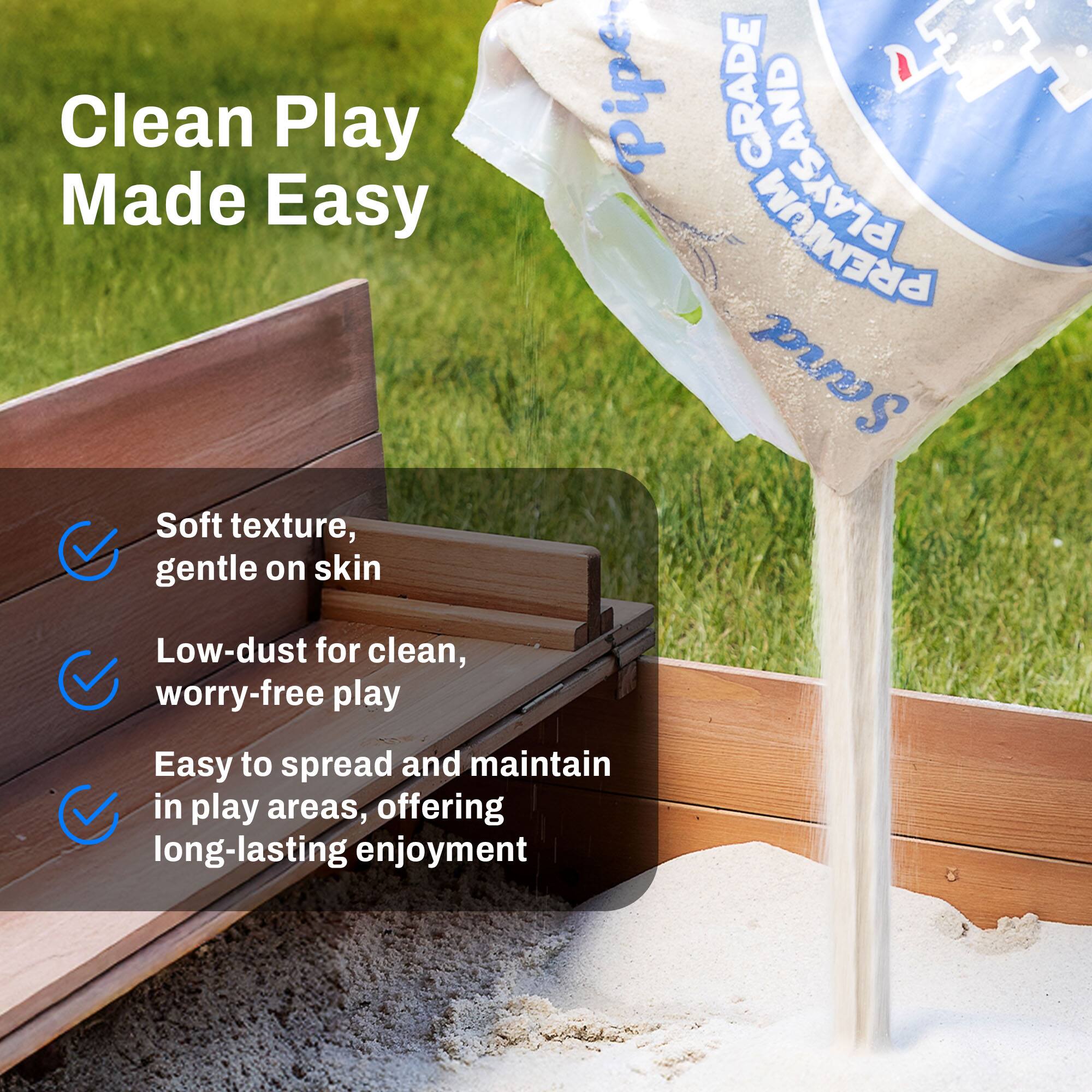 Clean Play Made Easy

- Soft texture, gentle on skin
- Low-dust for clean, worry-free play
- Easy to spread and maintain in play areas, offering long-lasting enjoyment
