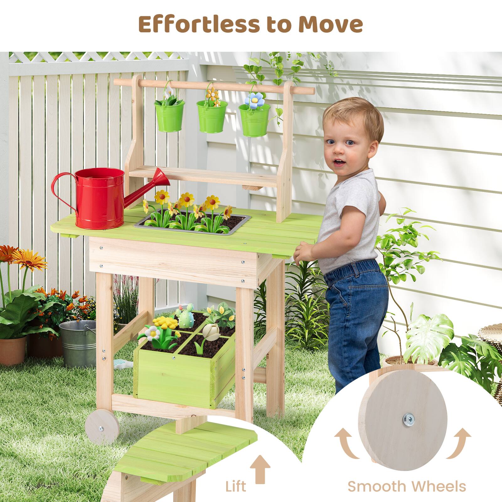 Effortless to Move  
Lift  
Smooth Wheels