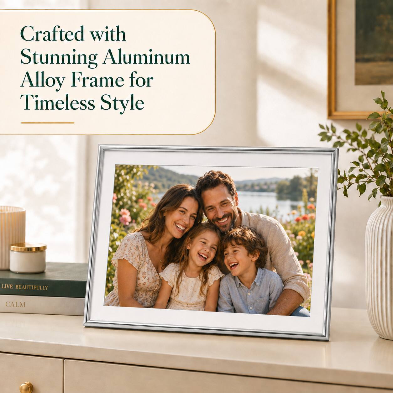 Crafted with Stunning Aluminum Alloy Frame for Timeless Style

LIVE BEAUTIFULLY CALM