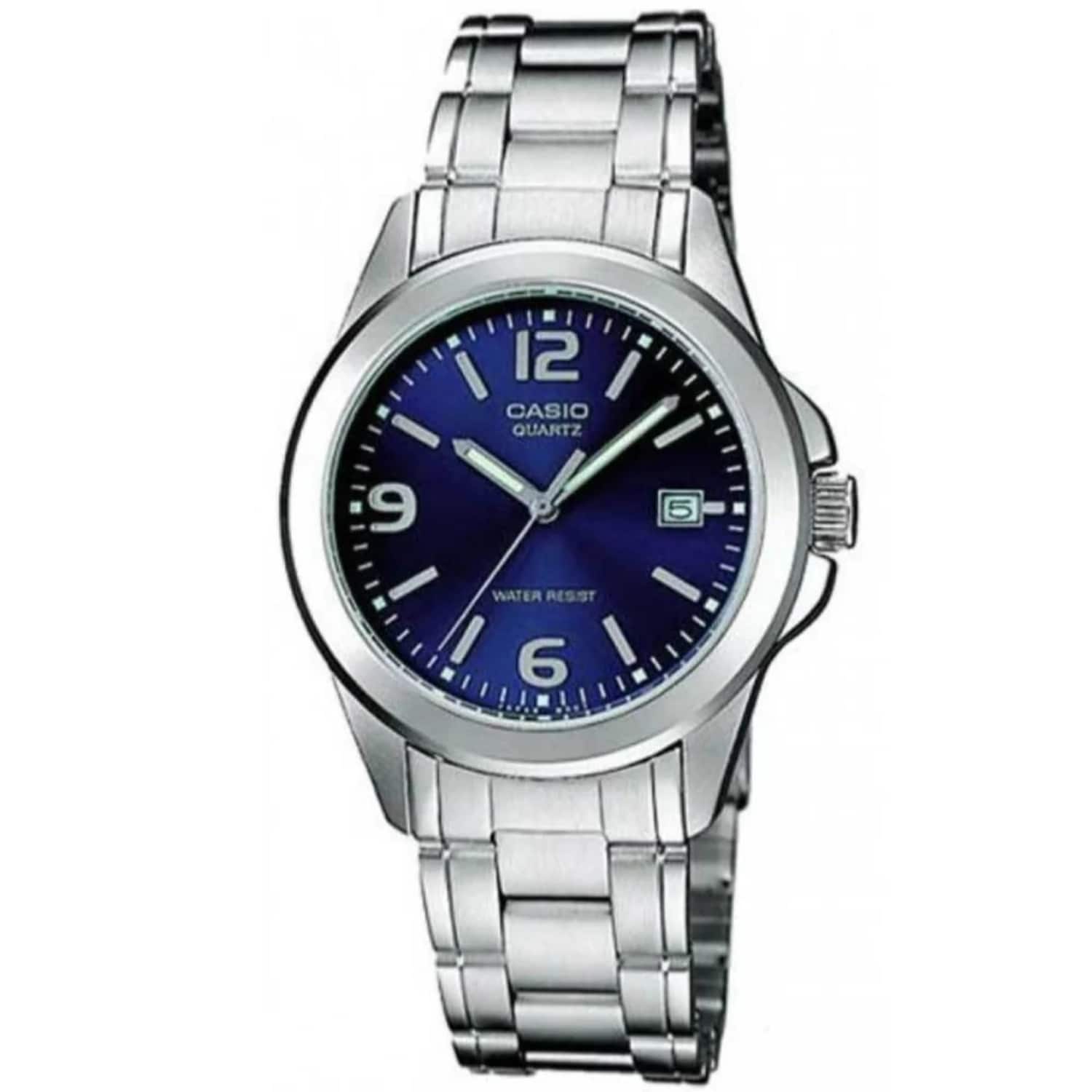 Casio - Women’s Blue Dial Stainless Steel Bracelet Watch - Casio LTP‑1215A‑2A - Silver