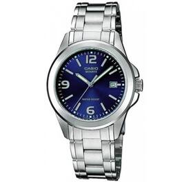 Casio - Women’s Blue Dial Stainless Steel Bracelet Watch - Casio LTP‑1215A‑2A - Silver