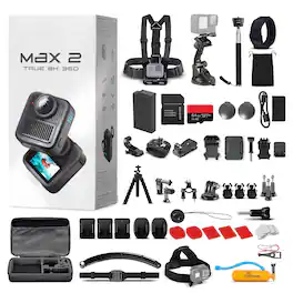 GoPro - MAX2 360 Waterproof Action Camera + Accesory Kit + 64GB Memory Card