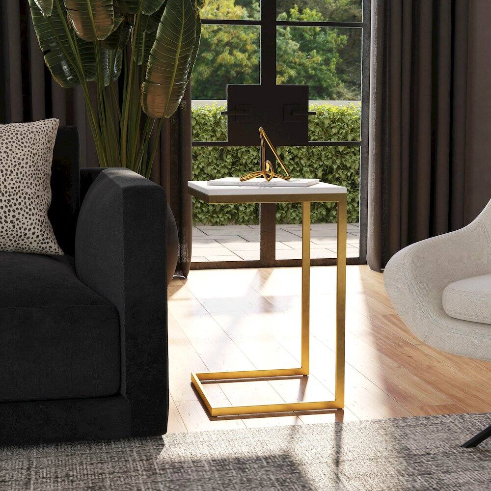 Alt View 7. Butler Specialty - Lawler Marble C- Side Table - Gold.