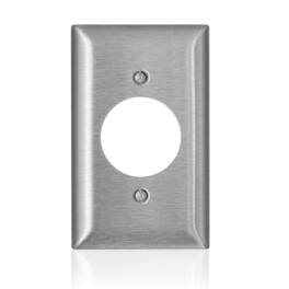 Leviton - C-Series Stainless Steel 1 gang Metal Single Outlet Wall Plate 1 pk - Silver