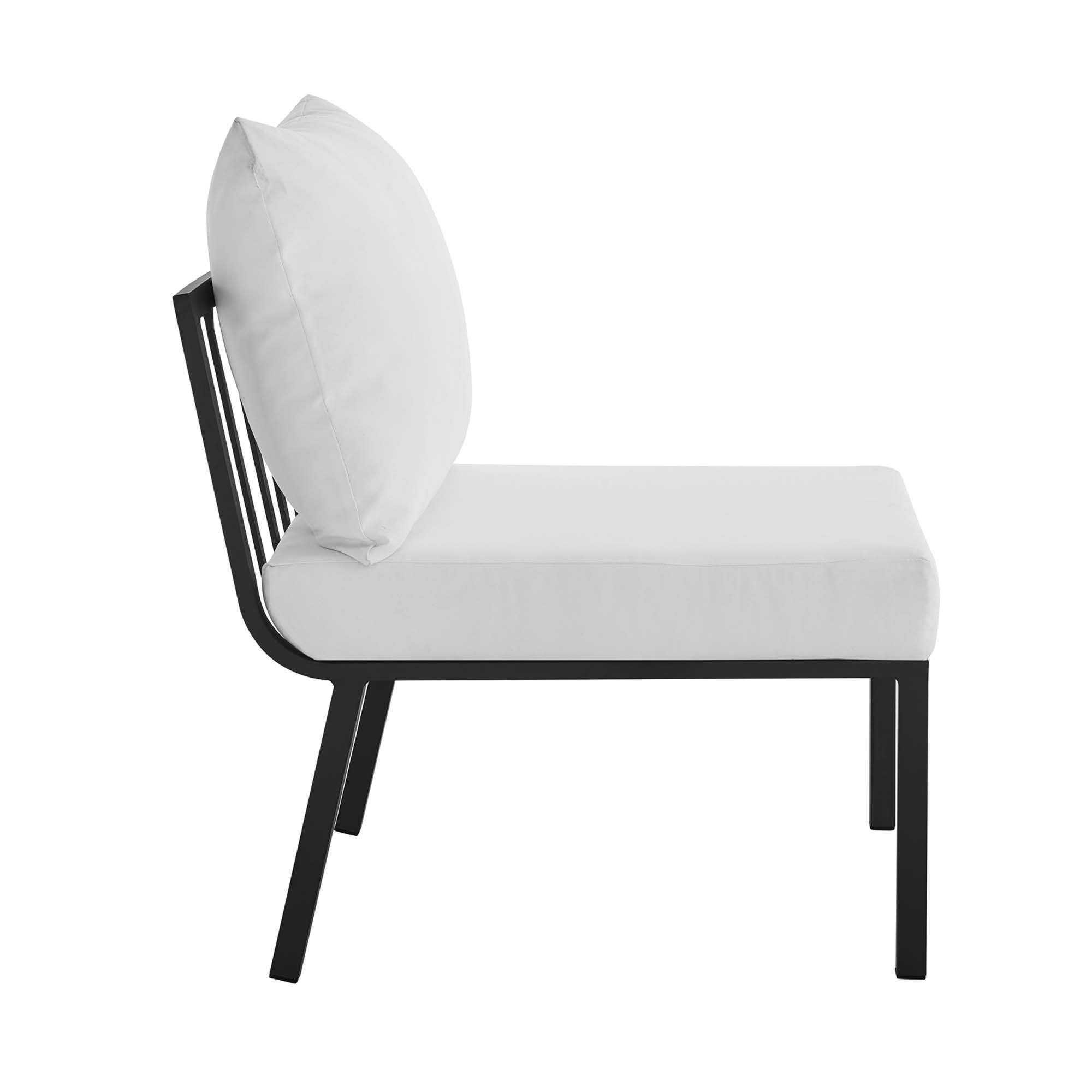 Back. Modway - Riverside Outdoor Patio Aluminum Armless Chair by Modway - Gray White.