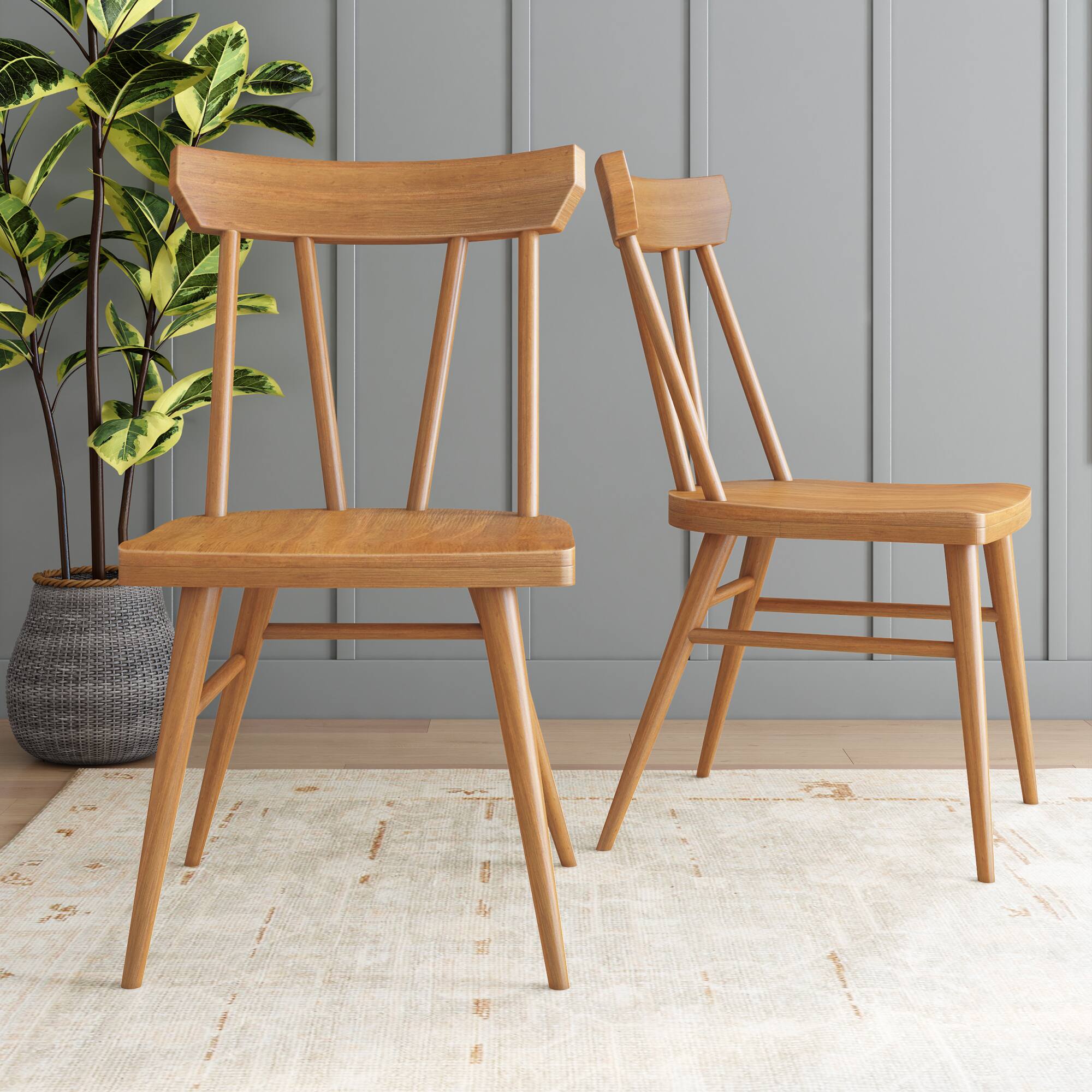 Photos - Chair Windsor Plank+Beam - Dining - Pecan 2820320000-007 (2 pack)