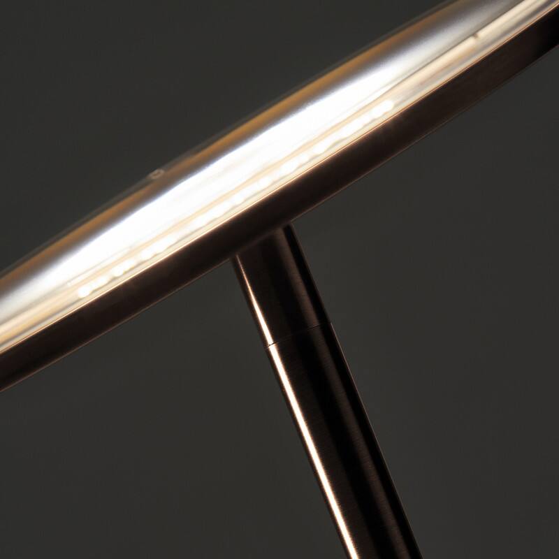 Back. Brightech - Sky Flux LED Modern Industrial Torchère Dimmable Super Bright Floor Lamp with Built-in Adjustable Head Tilt - Oil Brushed Bronze.