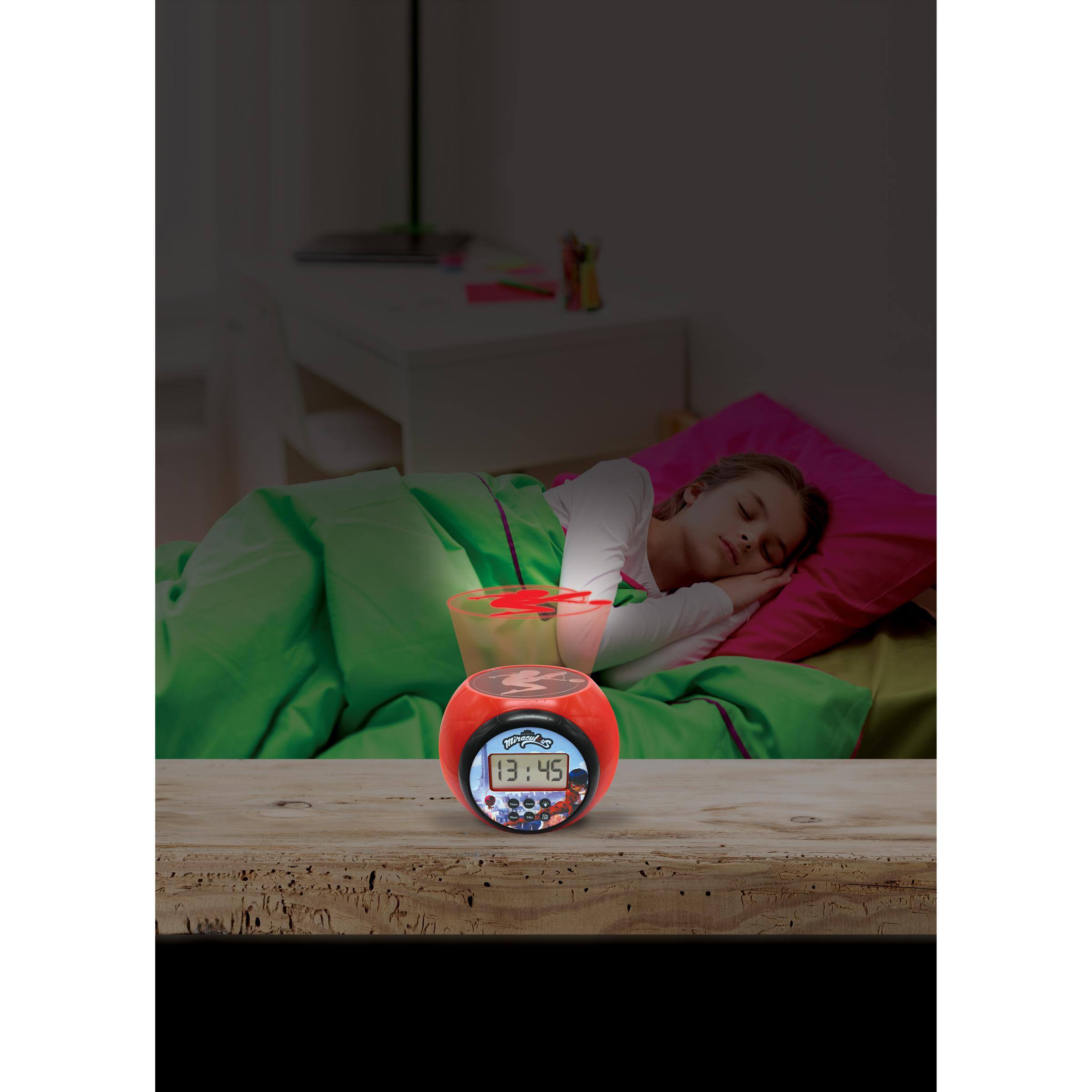 Alt View 6. Lexibook - Miraculous Projector Alarm Clock with Timer - RED.