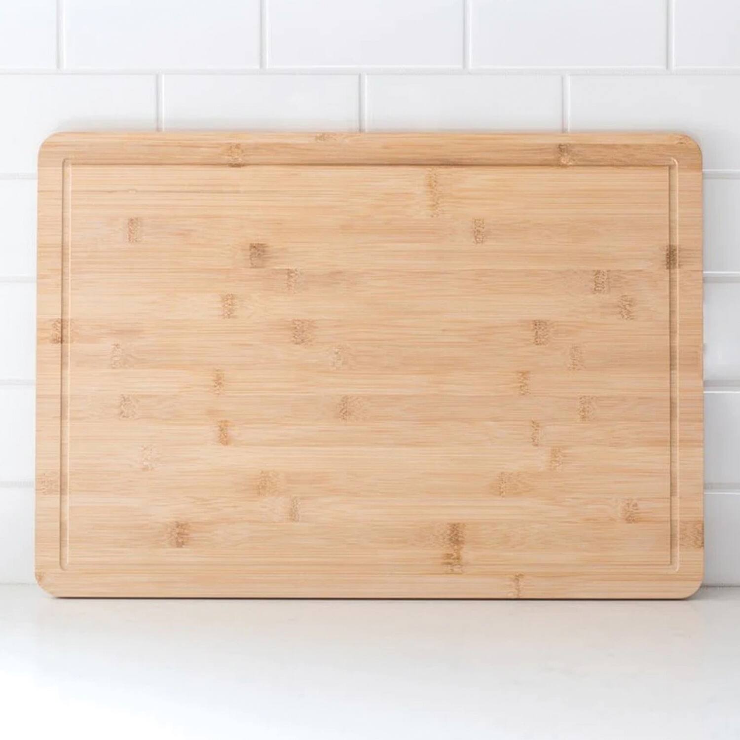 Left. Better Houseware - Better Houseware 339/14 Bamboo Cutting Board With Well - beige.