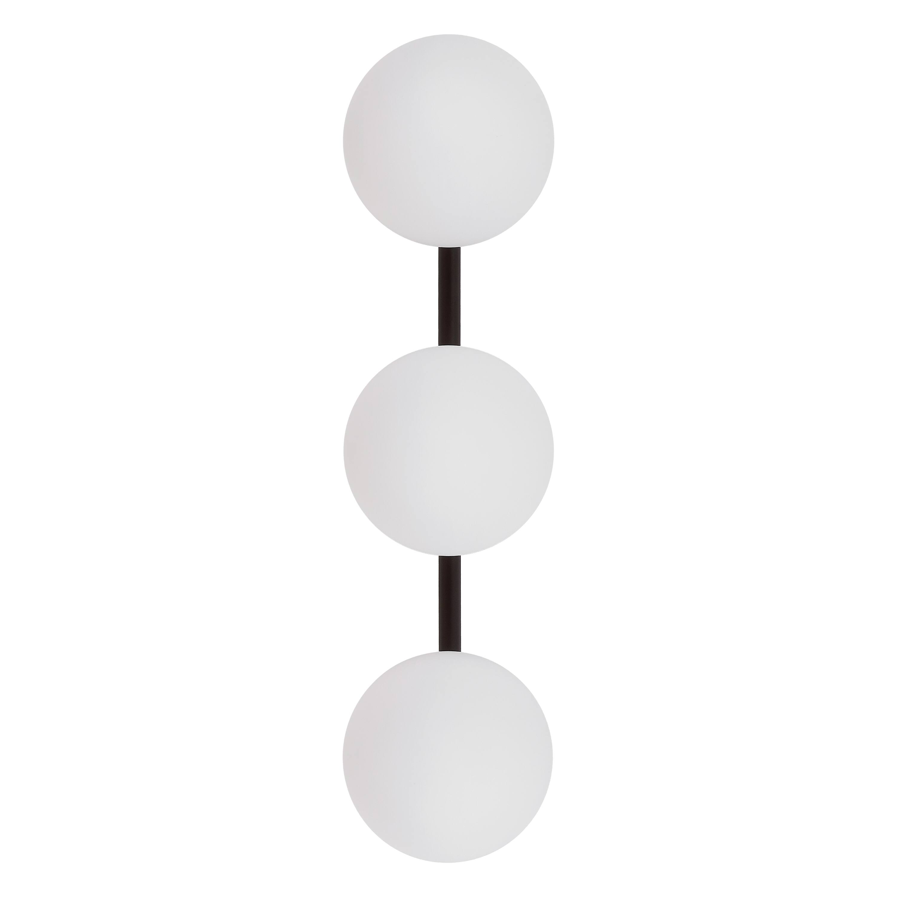 Alt View 8. Jonathan Y - Nash 23" Mid-Century Modern Oil Rubbed Bronze 3-Light Metal Vanity Light with White Glass Globe Shades Wall Sconce - Oil Rubbed Bronze.