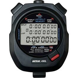 Ultrak - 490L LED Backlight 100 Dual Split Memory Stopwatch - Black