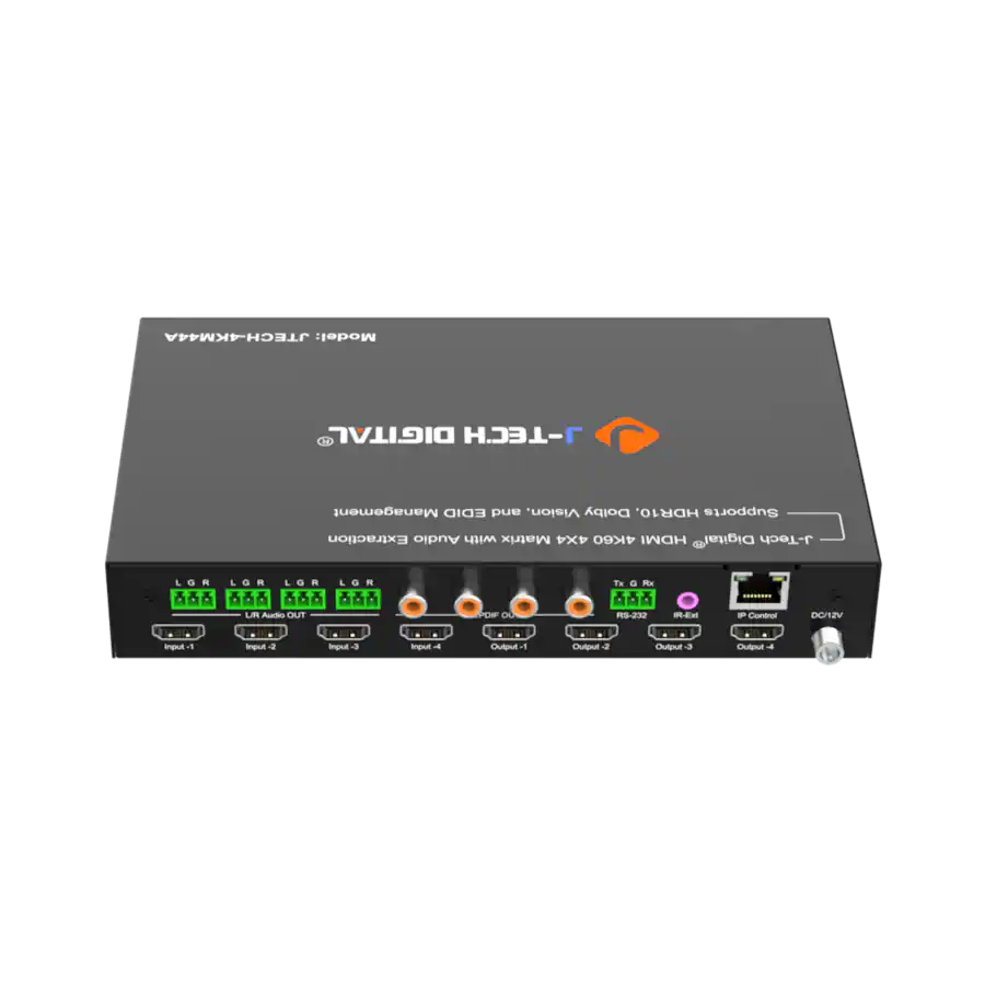 J Tech Computer J Tech Digital 4K 60Hz 4x4 HDMI Matrix Switch with Audio De Embedding ...