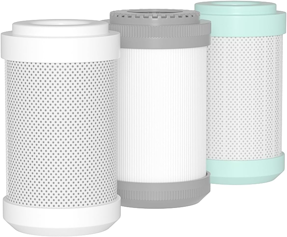 Front. GLACIER FRESH - Glacier Fresh RV Water Filtration System Replacement Filter, 00.2 Micron High Flow Filter, 3-Stage Filtration.