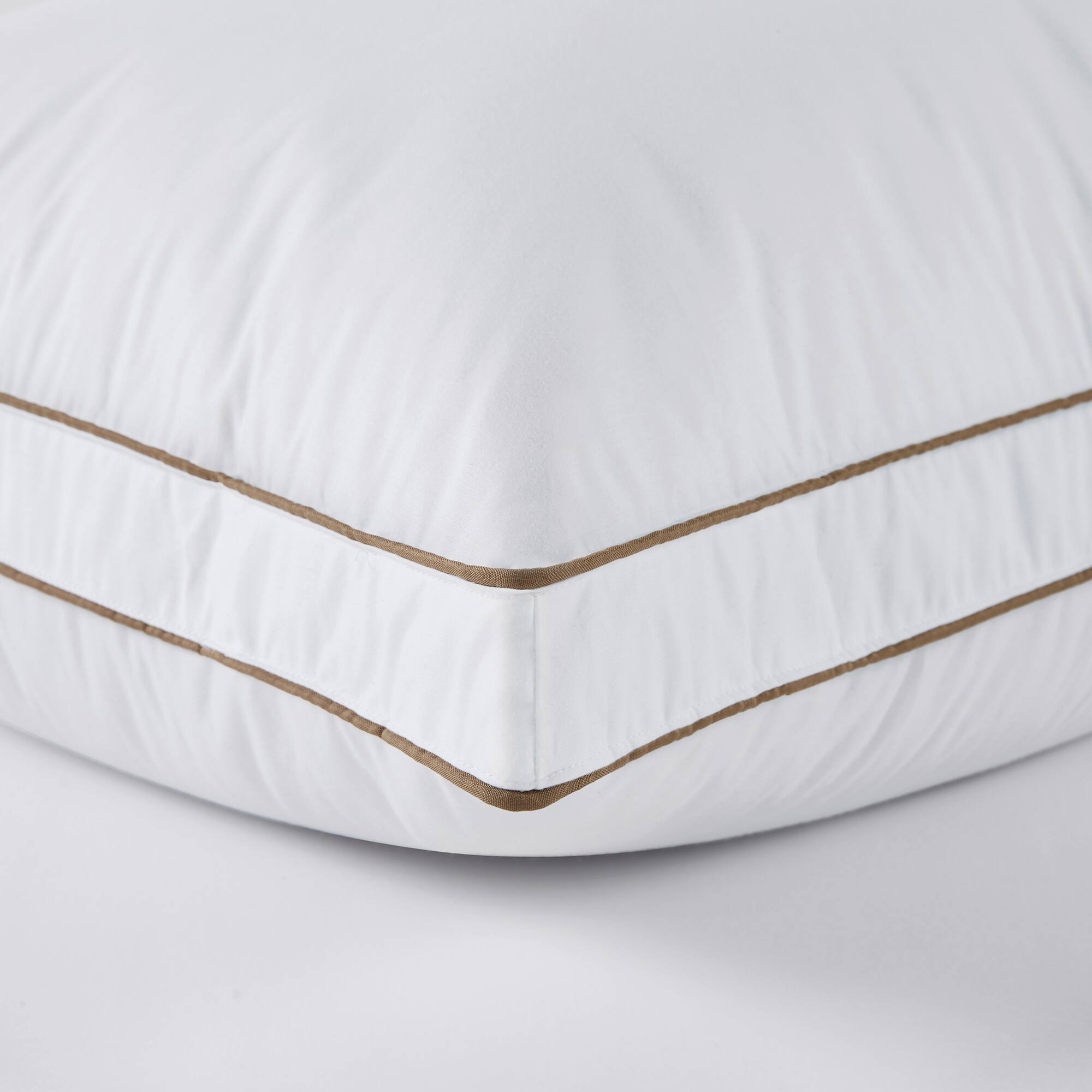 Alt View 1. Peace Nest - Peace Nest 2 Pack Medium Goose Feather Down Bed Pillows with Soft Cotton Cover, Gusseted, King - Gusseted.