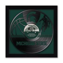 Sporticulture - Michigan State Spartans Framed 13" x 13" Vinyl Record Art Print - Green