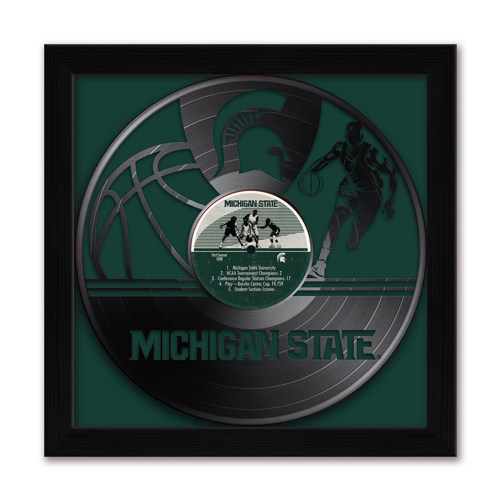 Michigan State Spartans Framed 13" x 13" Vinyl Record Art Print