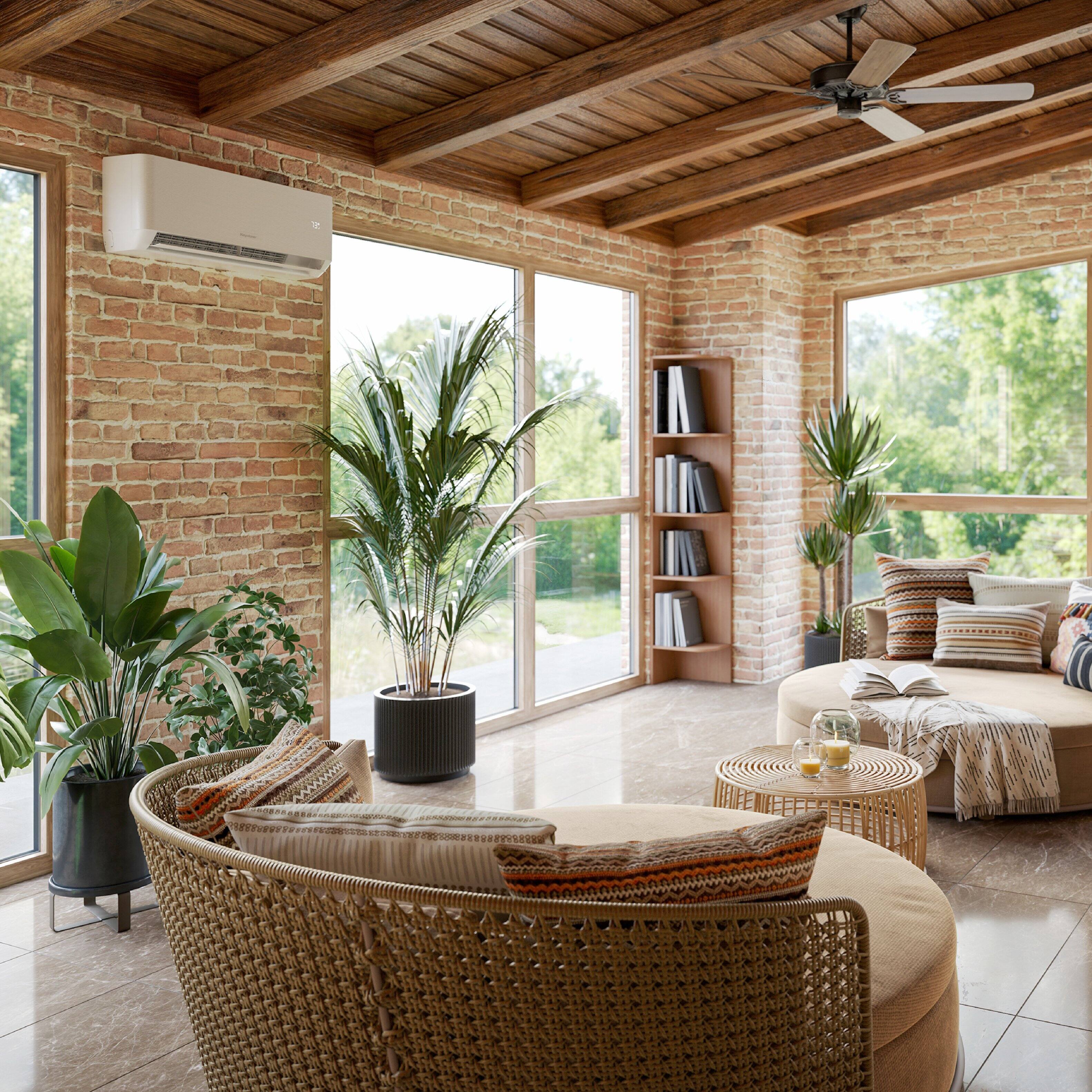 Alt View 6. Keystone - Summit 115V 550 Sq. Ft. 12,000 BTU Smart Mini Split Air Conditioner 12,400 BTU Heater - White.