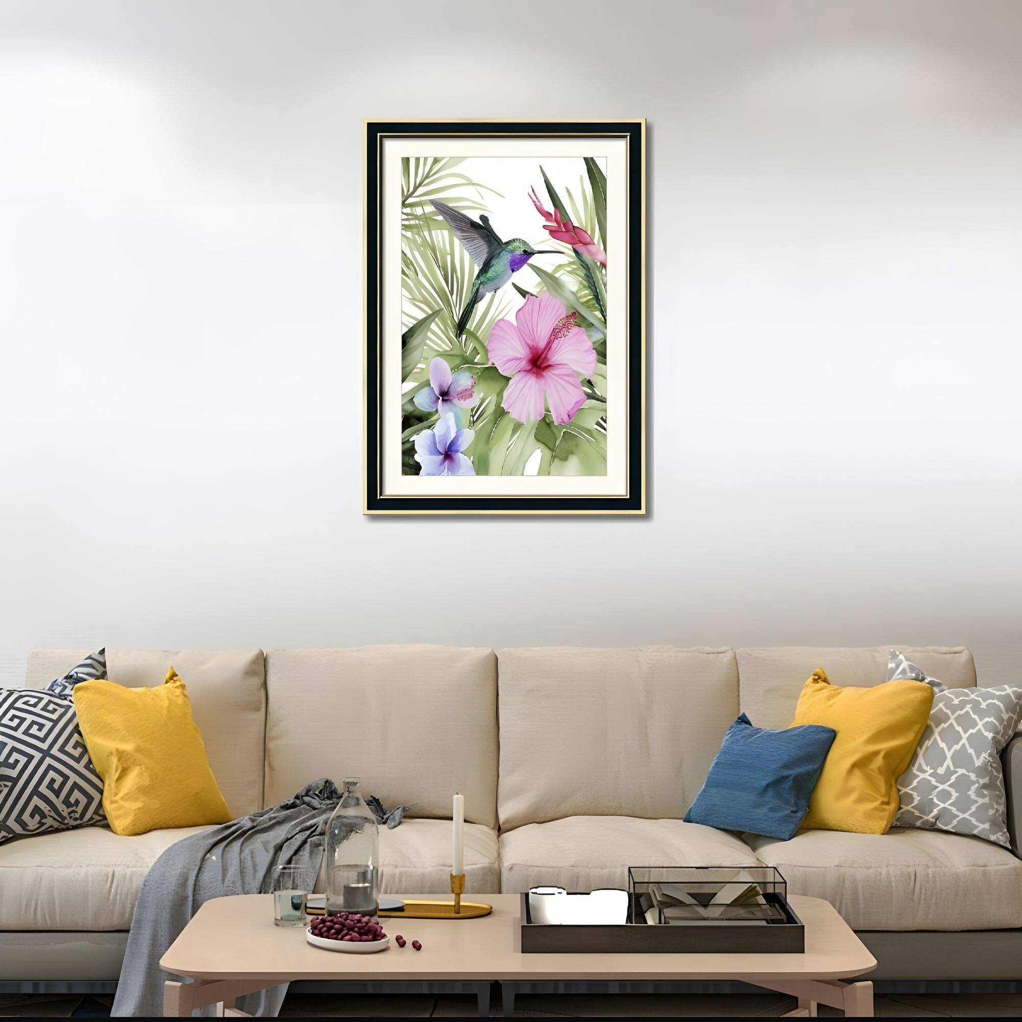 Alt View 1. APRILSOUL - Solid Wood Picture Frame Replaceable Canvas Art Frame Organic Glass Elegant Wall Decor Living Room Bedroom - Black.