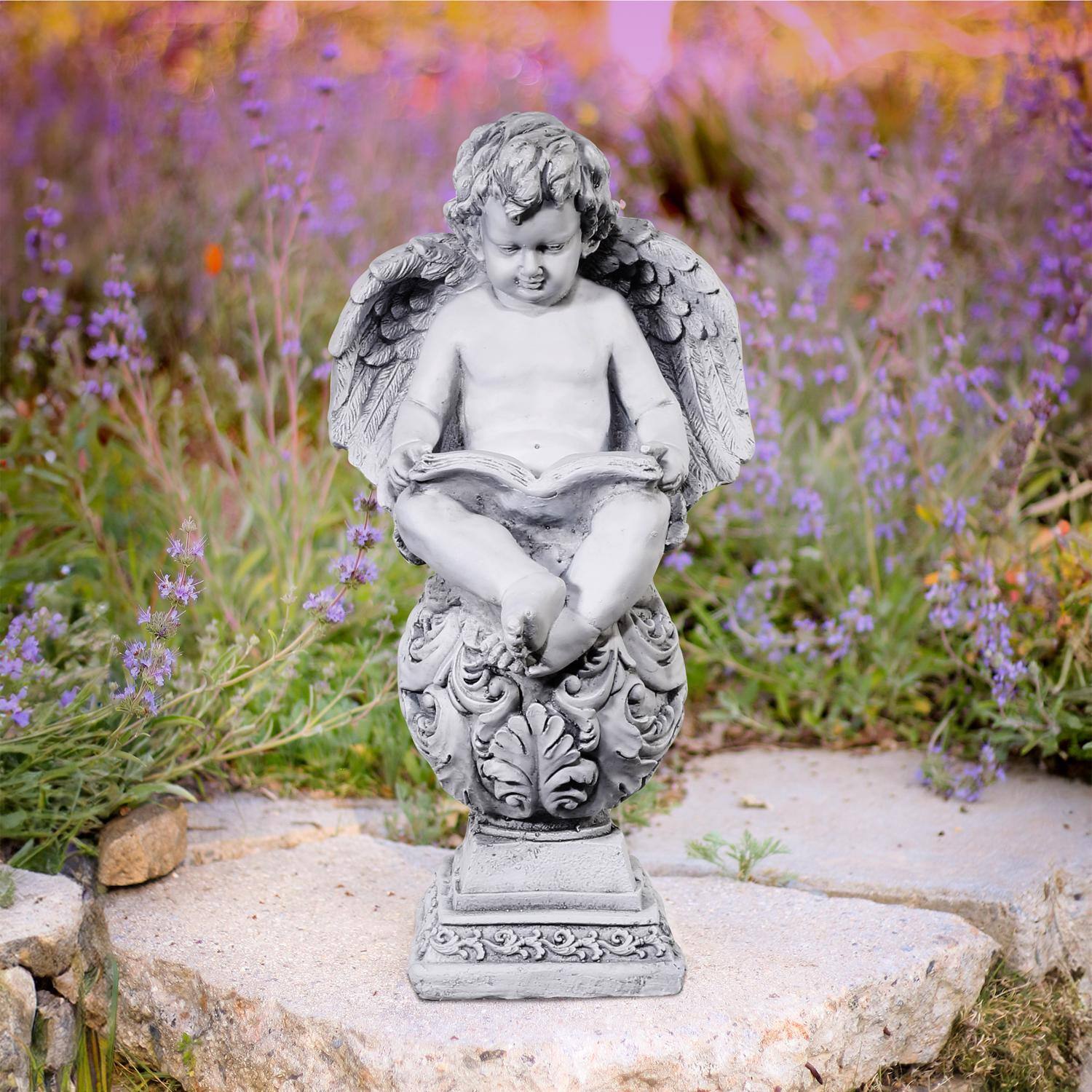 Angle. Alpine - Alpine Resin/Stone Gray 24 in. Statue.